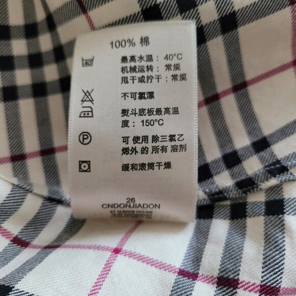 NWOT Burberry London Nova Check Fitted 3/4 Sleeve Button Up Shirt Size S - Picture 10 of 10
